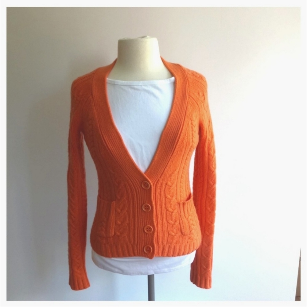 Far Away From Close Women Size S Orange Cardigan